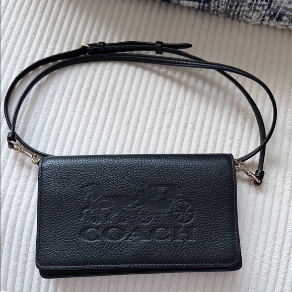 Coach Embossed Black Crossbody Bag - Picture 1 of 4